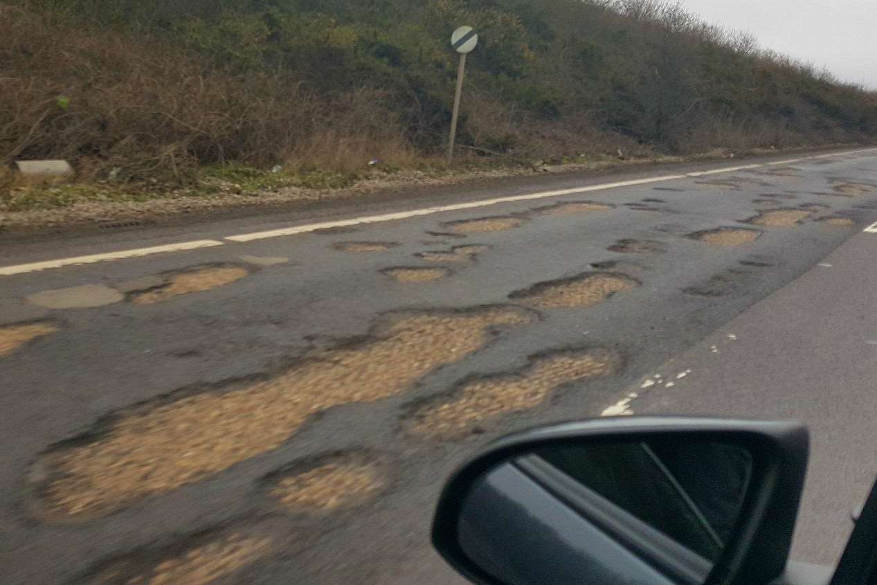 Giant potholes on the A2