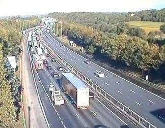 Traffic is queuing on the M25 due to a crash. Photo: National Highways