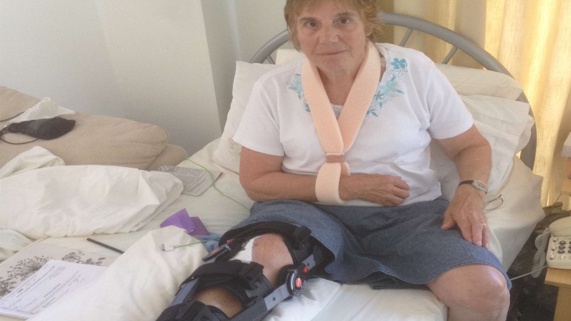 Cyclist Dawn Shoard broke her tibia and elbow in the accident