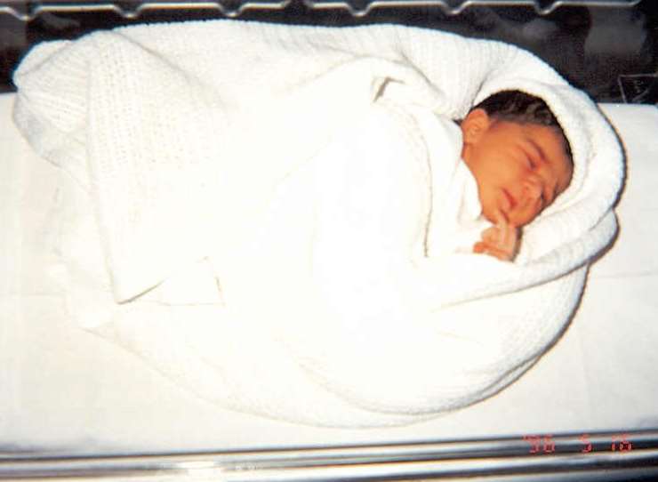The first picture, just after Suman was born