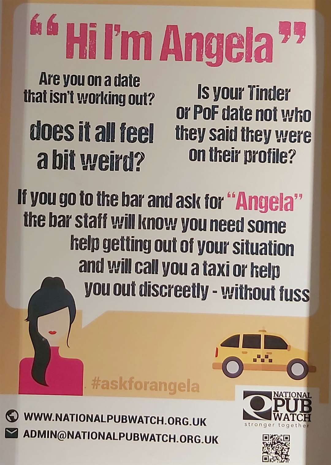 The Ask for Angela scheme means people can ask for help discretely
