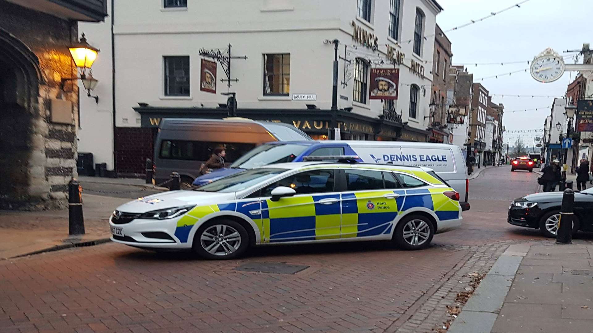 Police have blocked off part of Rochester High Street