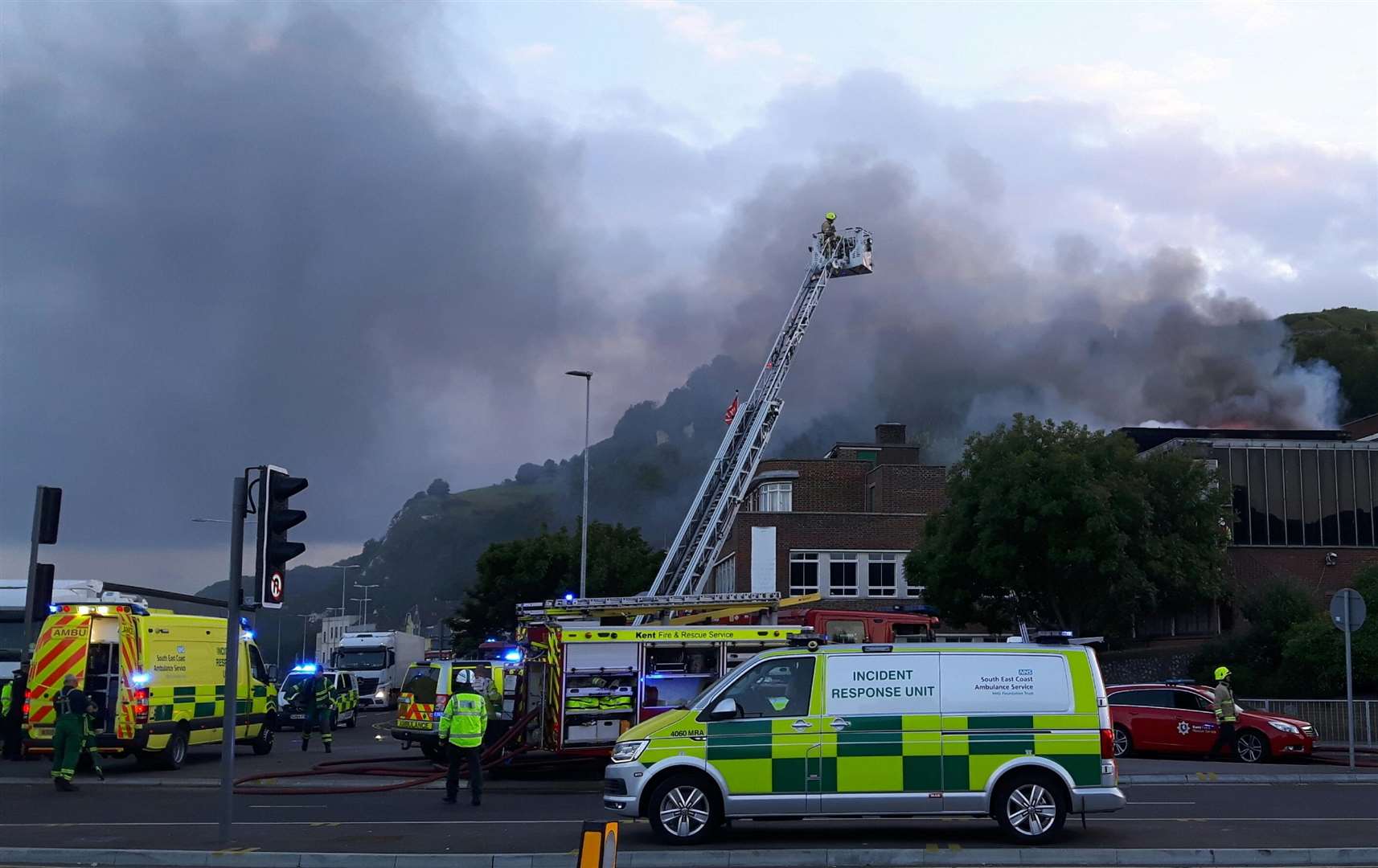 Efforts continued to put out the nightclub building fire. Picture: Sam Lennon