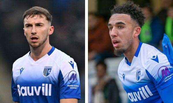 Gillingham defenders Conor Masterson and Remeao Hutton had a disagreement on the pitch at Barrow