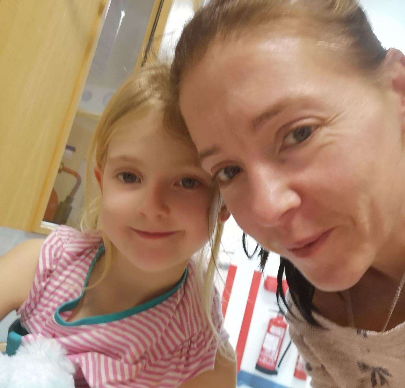 Lily in hospital with her mother Sian Williams