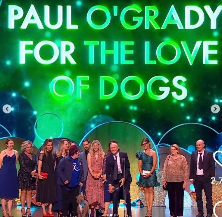 Paul O'Grady: For the Love of Dogs won Factual Entertainment Programme at the National Television Awards. Picture: Paul O'Grady's Instagram page