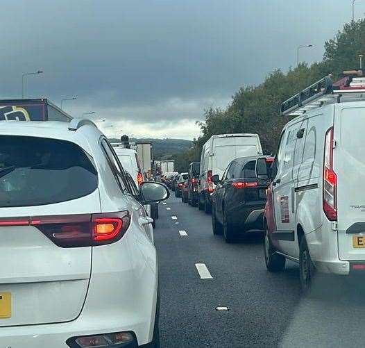 Drivers have complained that their journeys have taken up to four hours due to the closure of the M2 London bound. Picture: Natalie Moore