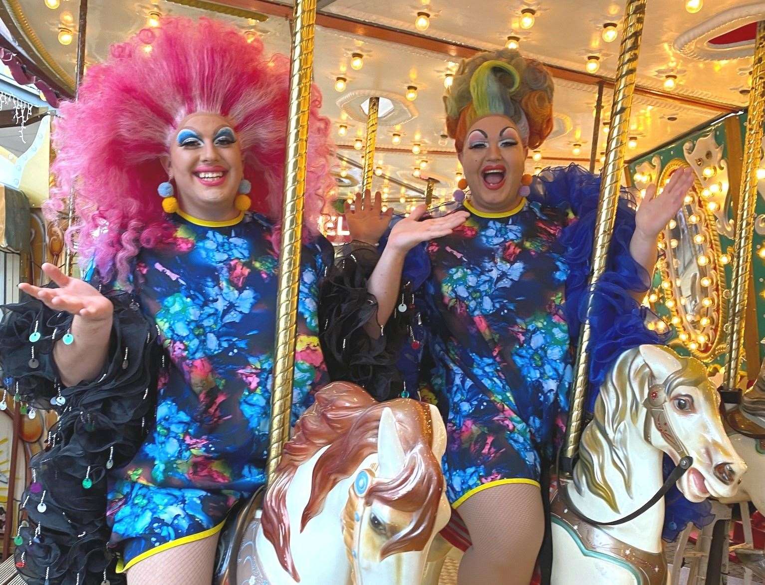 Drag performers Delilah Tickles and Anita Wee will be at the pop-up event. Picture: Westwood Cross