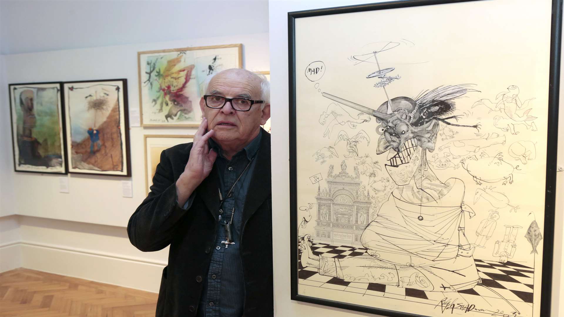 Ralph Steadman hosts his exhibition, A Retrospective at Maidstone Museum and Bentlif Art Gallery, St Faith's Street. Picture: Martin Apps