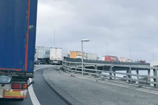 Lorries are making up much of the congestion. Picture: @woody_speed