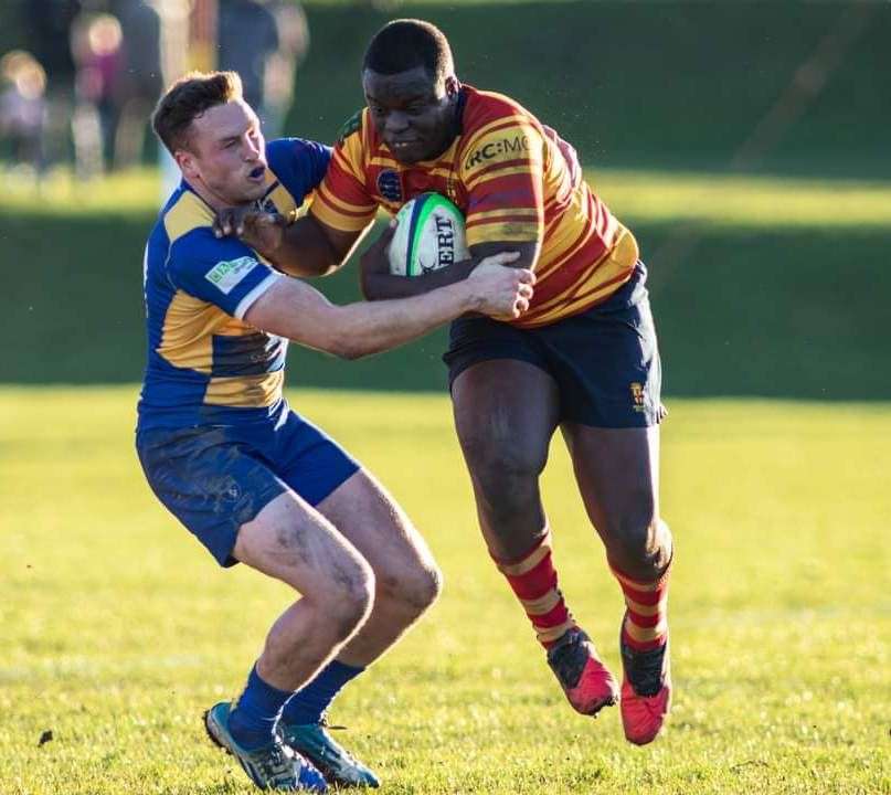 John Sipawa stands his ground for Medway against Beckenham. Picture: Jake Miles Sports Photography