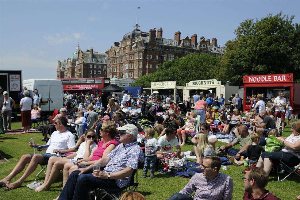 Crowds packed the Leas at Folkestone to watch the air displays