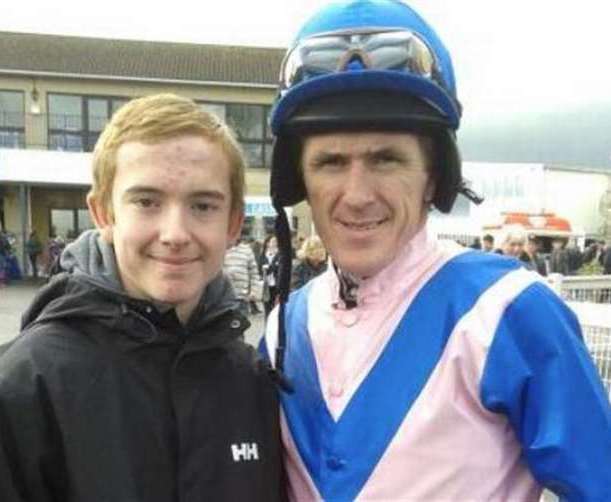 Keagan Kirkby, left, is pictured here with legendary champion jockey AP McCoy