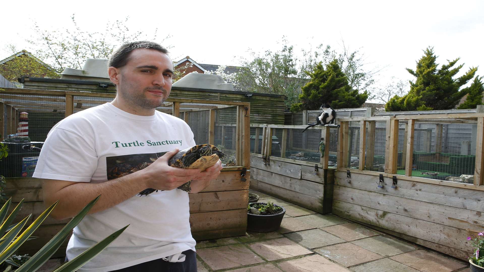 Michael Butcher takes in unwanted terrapins at his Staplehurst home.