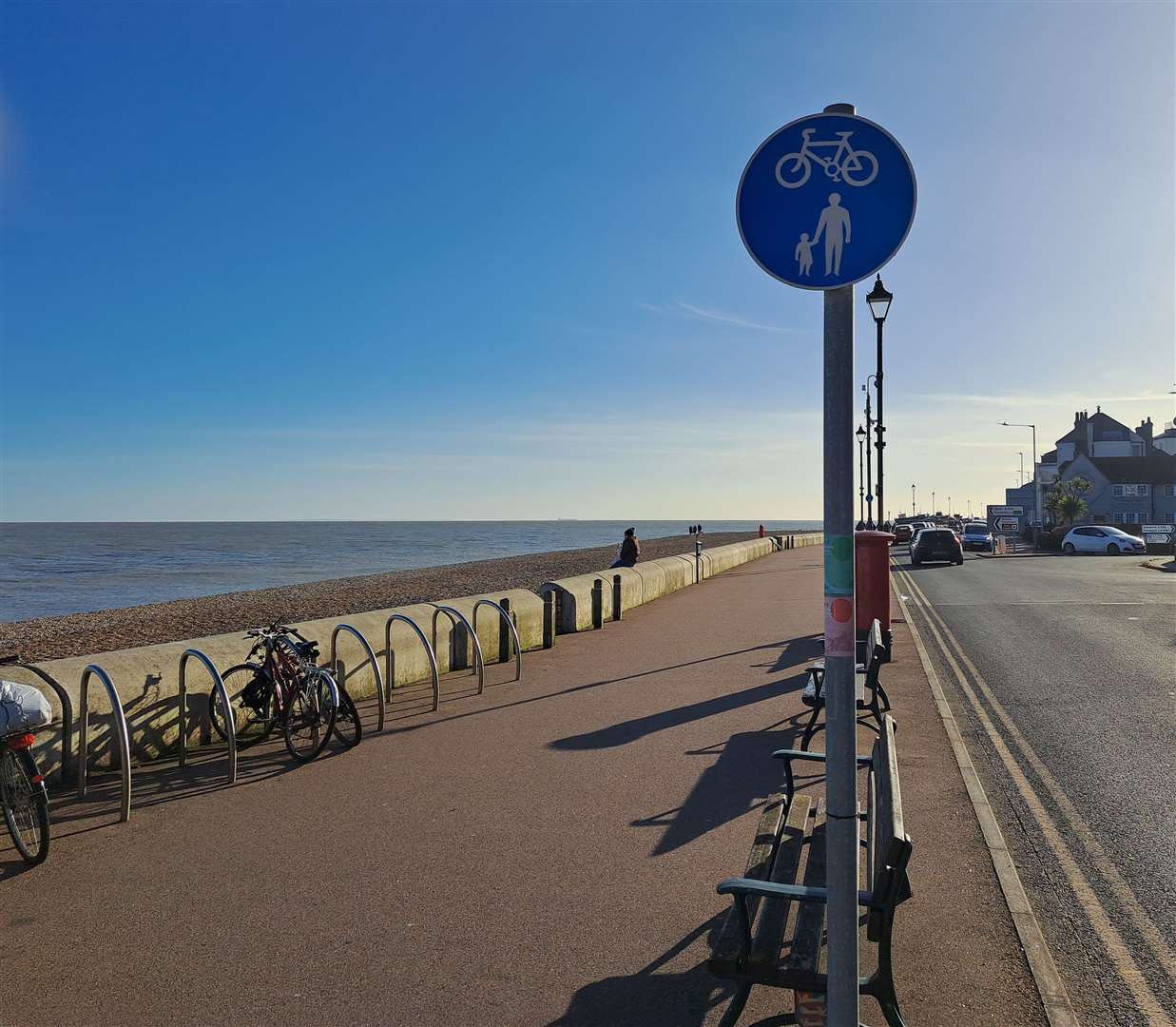 The current signage on the shared space section of Deal seafront