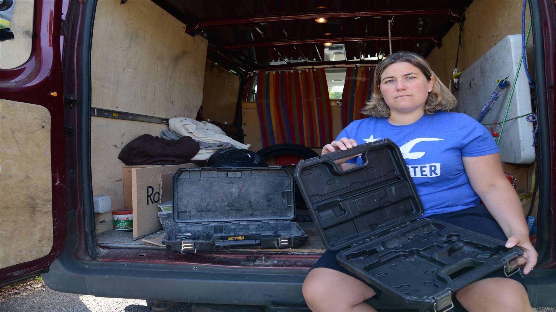 Robyn Mapp who had her van broken into and £4,000 worth of equipment stolen