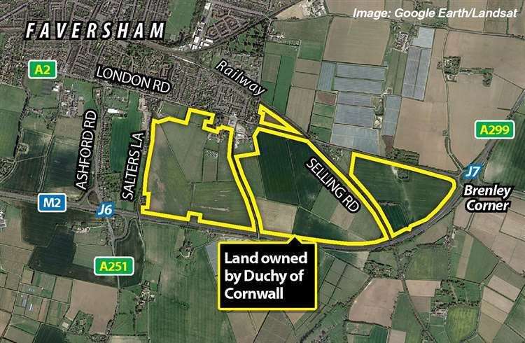 The Duchy of Cornwall owns 320 acres of land in Faversham