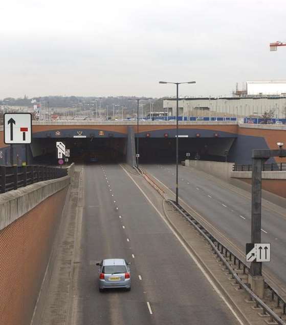 The Medway Tunnel. Stock image