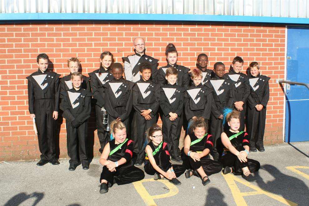Members of the Black Knights Drum and Bugle Cadet Corps