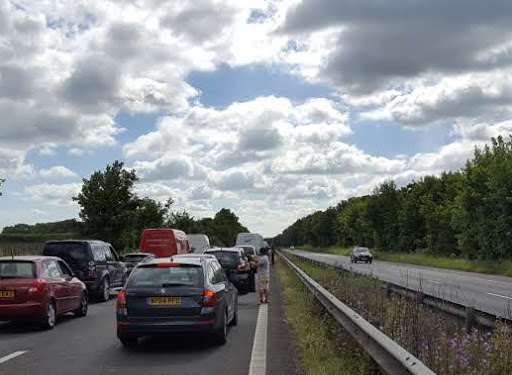 Traffic has come to a standstill on the M2. Stock image
