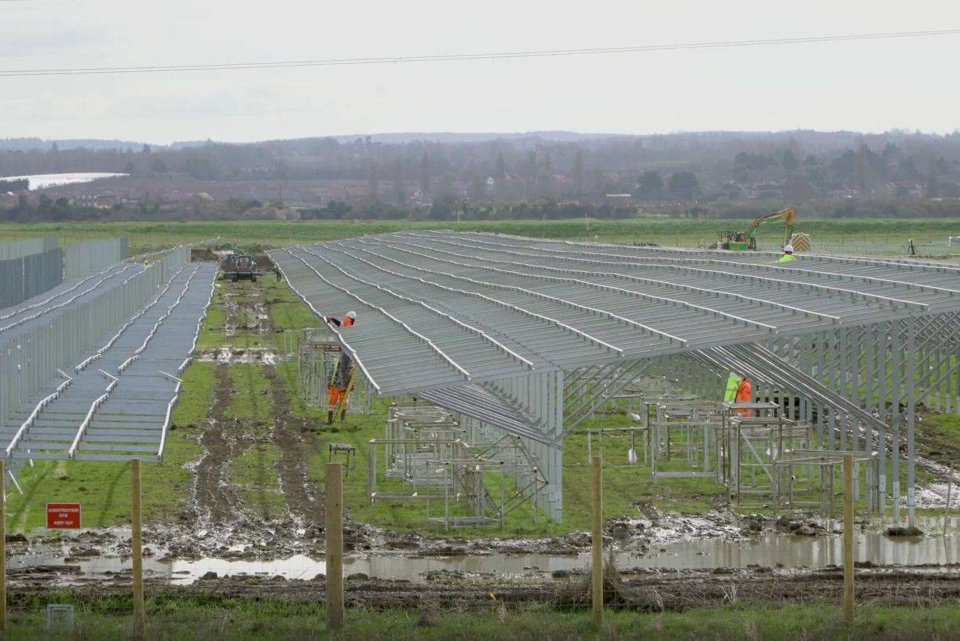 Work underway at the Cleve Hill Solar Park site in Graveney, between Faversham and Whitstable