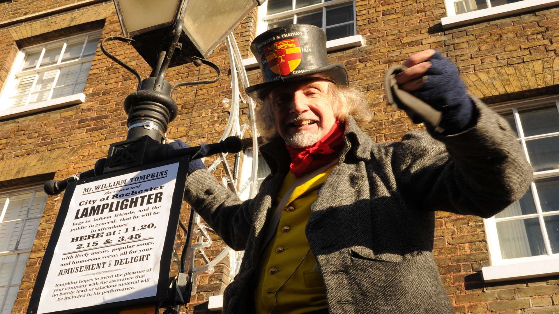 The Lamplighter will be out in Rochester High Street for the Dickensian Christmas Festival Picture: Steve Crispe