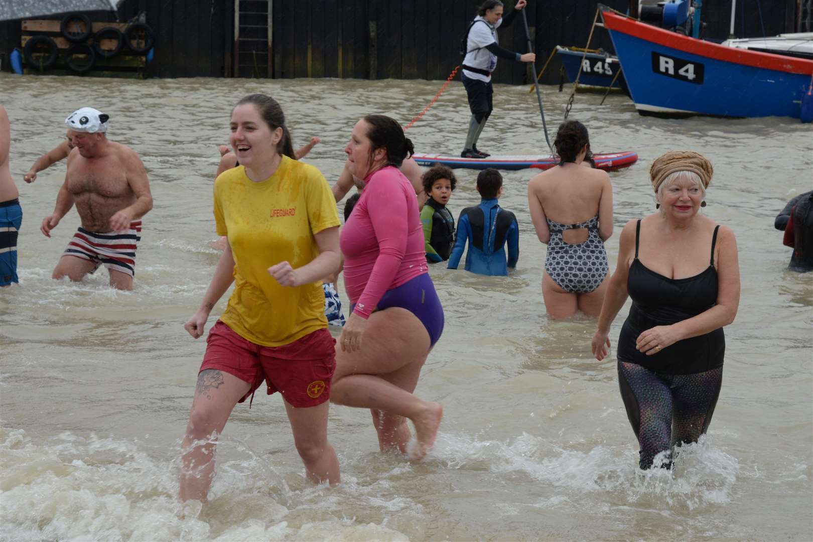 Participants in Broadstairs New Year's Day dip