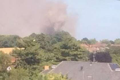 Fire at woods in Canterbury. Pic by @tailwhip2000