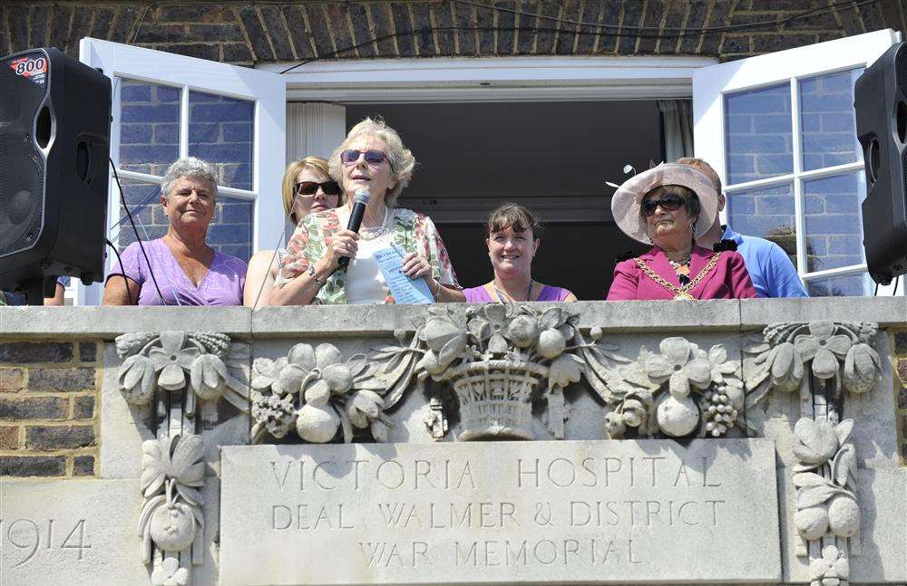 President of the Friends of Deal Hospital Maureen Bane declares the fete open from the hospital balcony