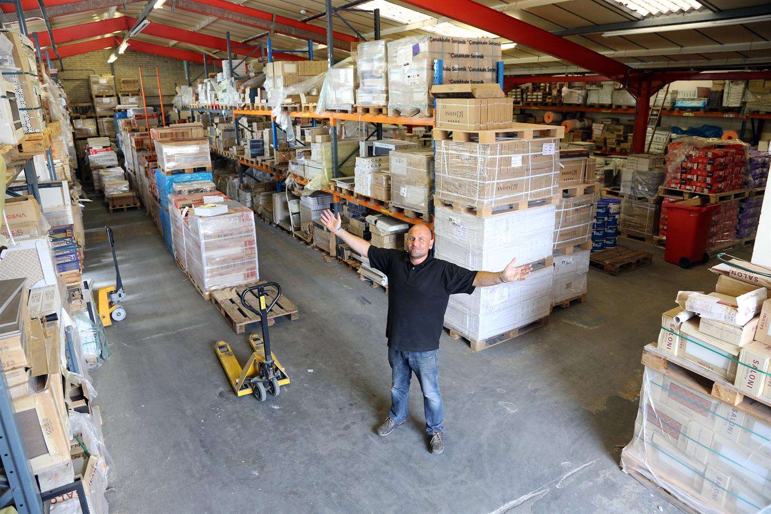 Edoardo Matarazzo in the warehouse