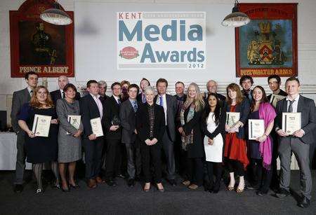Awards winners at the Shepherd Neame Kent Journalist of the Year Awards 2012.
