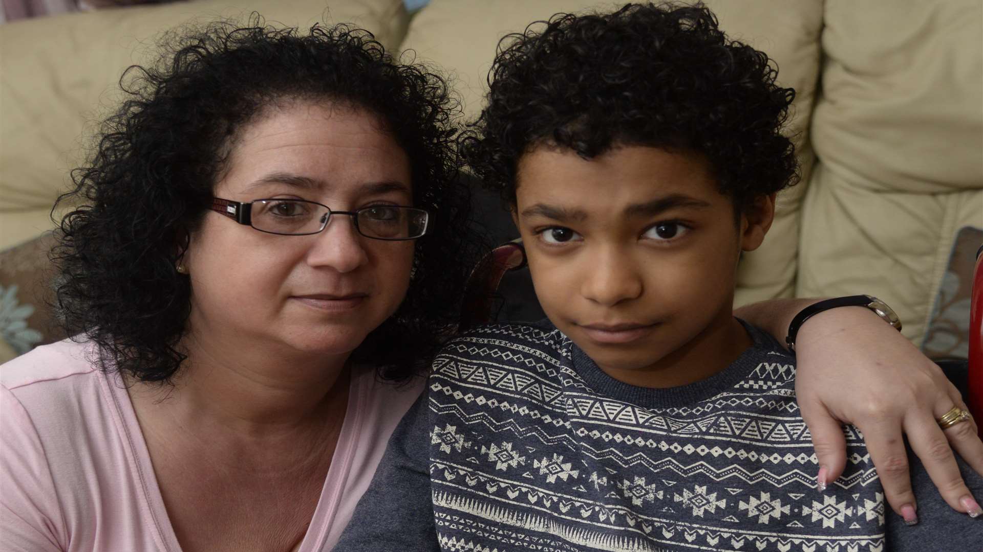 Natasha Mcintosh and her son Isaac, 9, who suffered a knee injury