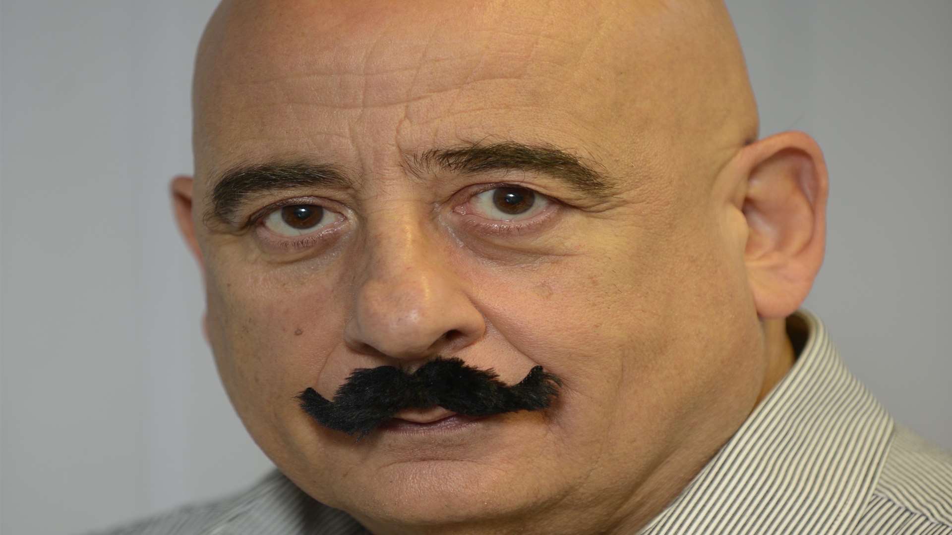KM reporter Nick Lillitos sported the Hercule Poirot look with this fake tache