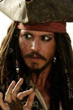 Johnny Depp as Captain Jack Sparrow in Pirates Of The Caribbean