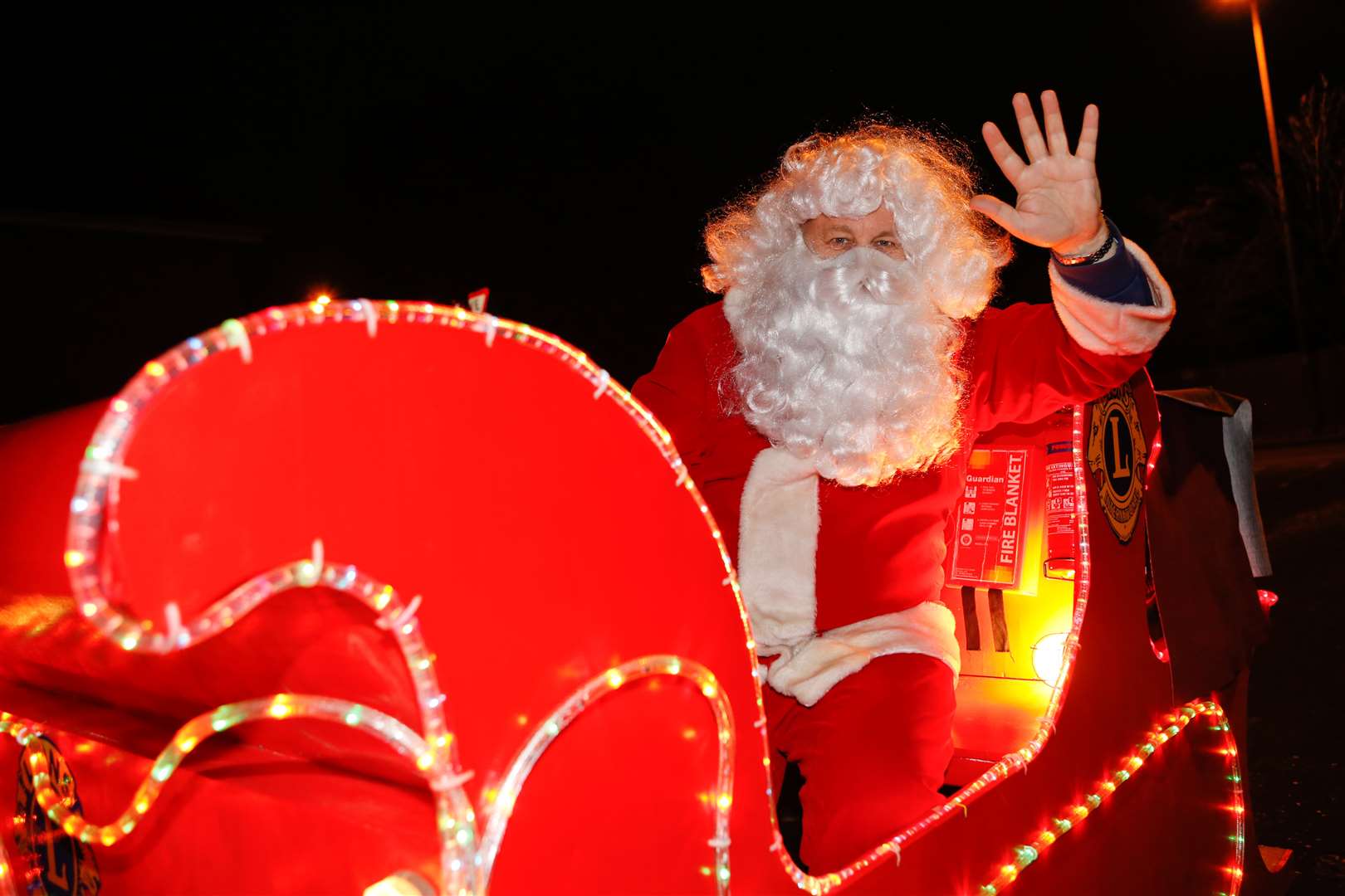 Paddock Wood and District Lions Club's Santa in his sleigh