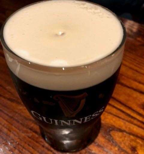The Guinness, priced at £3.59, was ordered on the App and took three-and-a-half minutes to be delivered to our table
