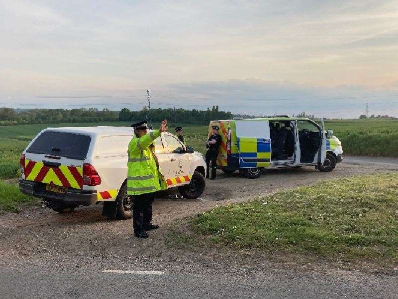Environmental enforcement officers from Gravesham council and officers from Kent Police Special Constabulary carried out a number of road checks in rural areas which have been subjected to high levels of fly-tipping. Picture: Gravesham council