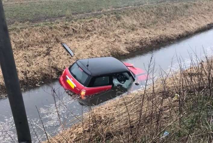 The mini is now submerged in water. (1270833)