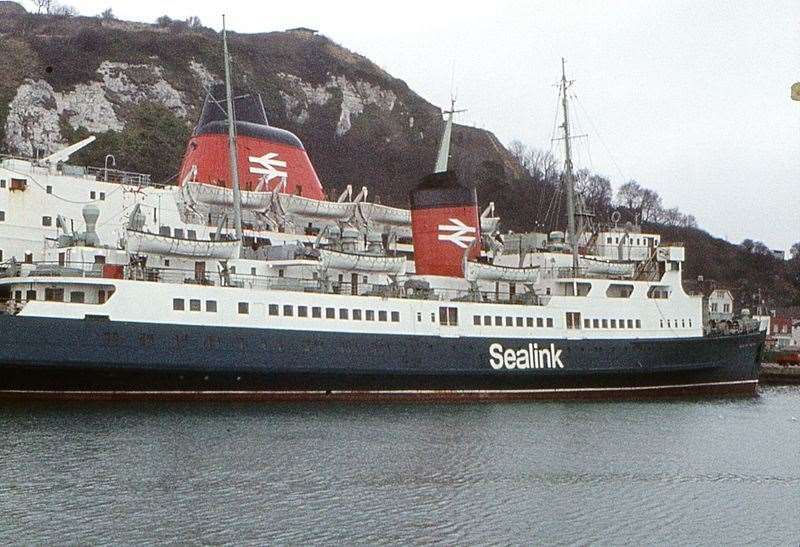 Sealink ferries Horsa and Maid of Orleans at Dover in 1973