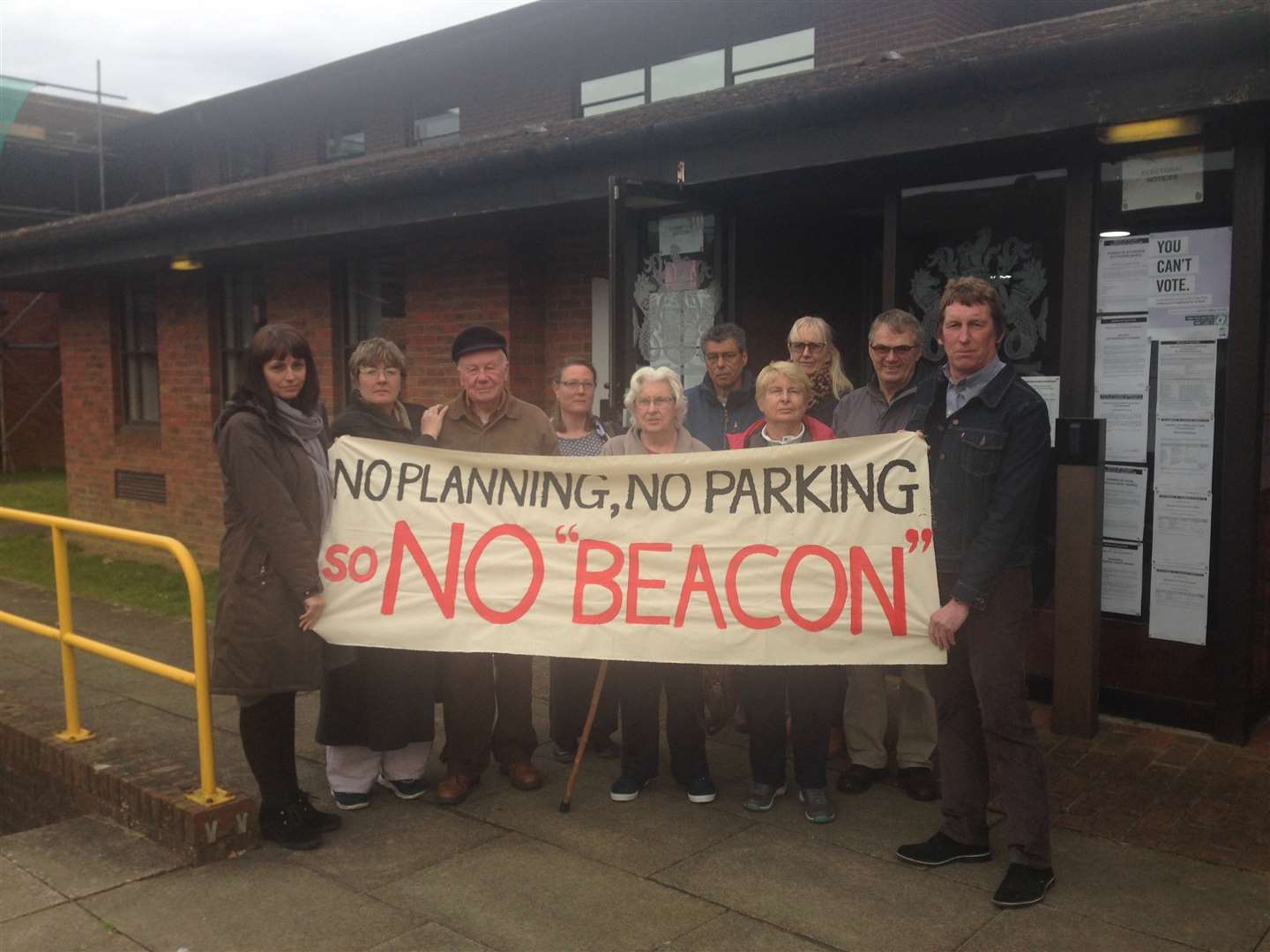 Campaigners against over development at the former Adamsons MOT test garage in West Street, Deal, at DDC's planning committee meeting in Whitfield