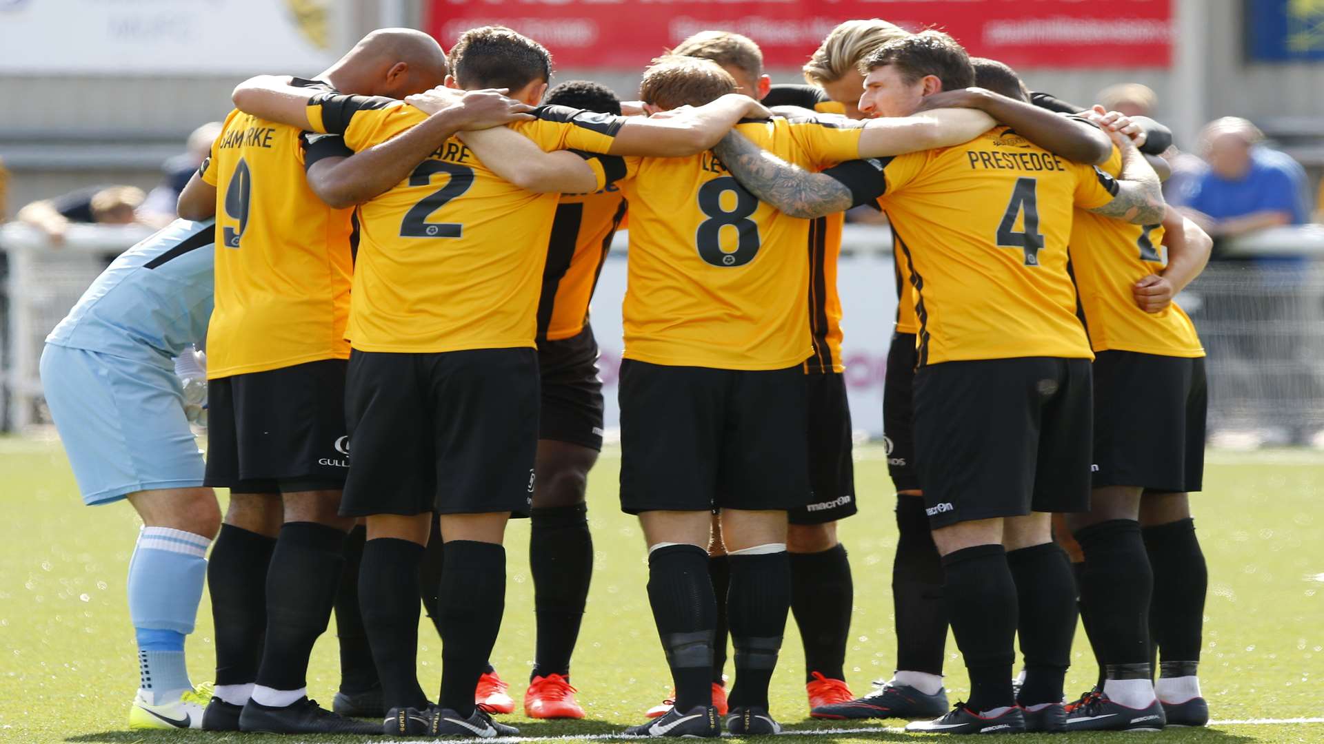 Stones players in their pre-match huddle. Picture: Andy Jones