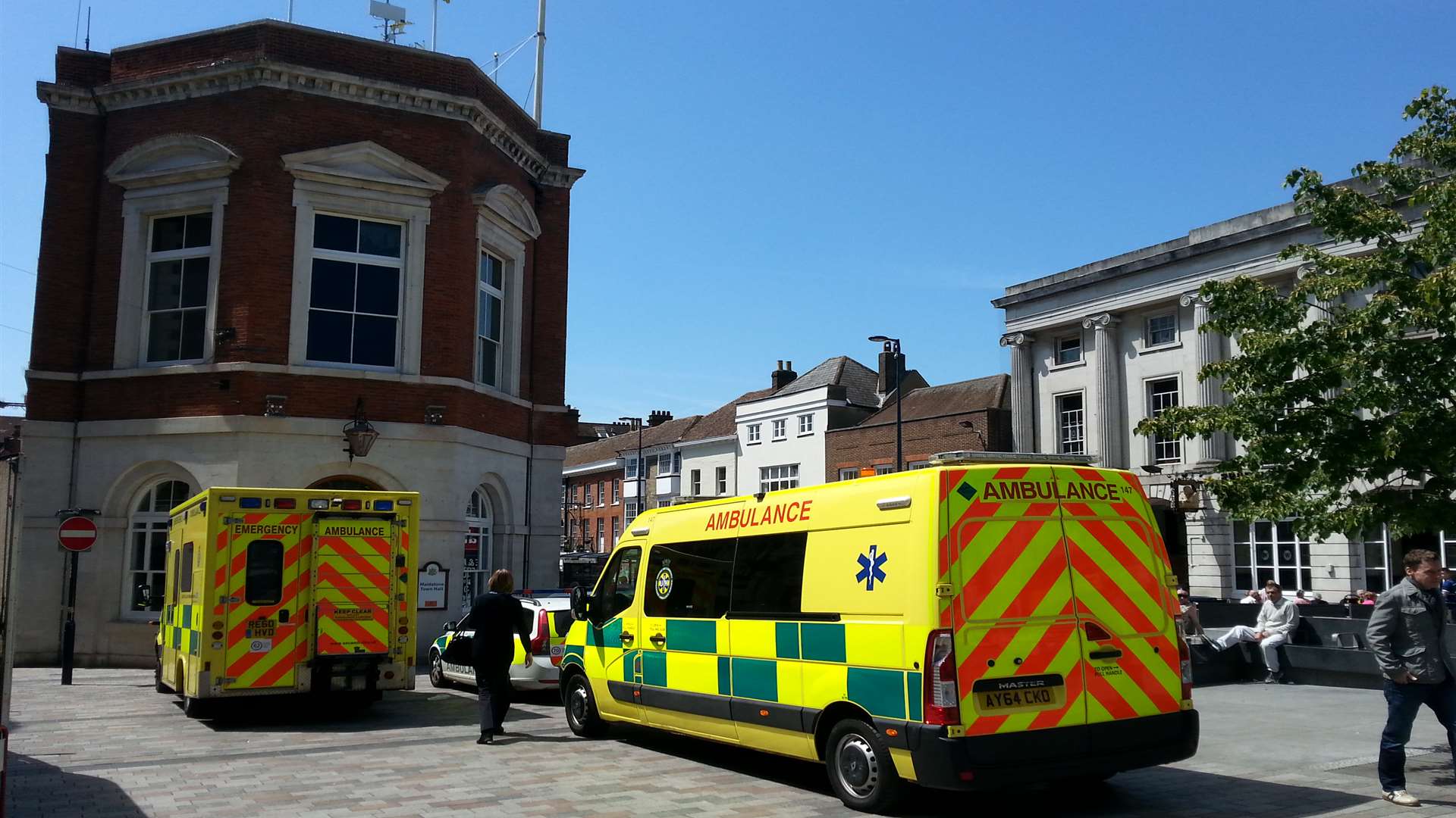The scene outside the town hall in Maidstone