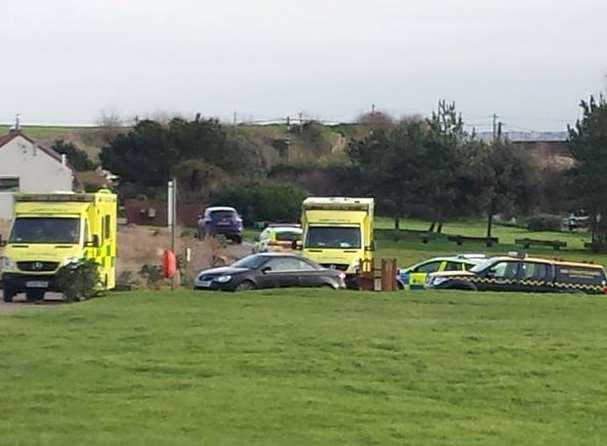 Emergency crews in Reculver after body was discovered