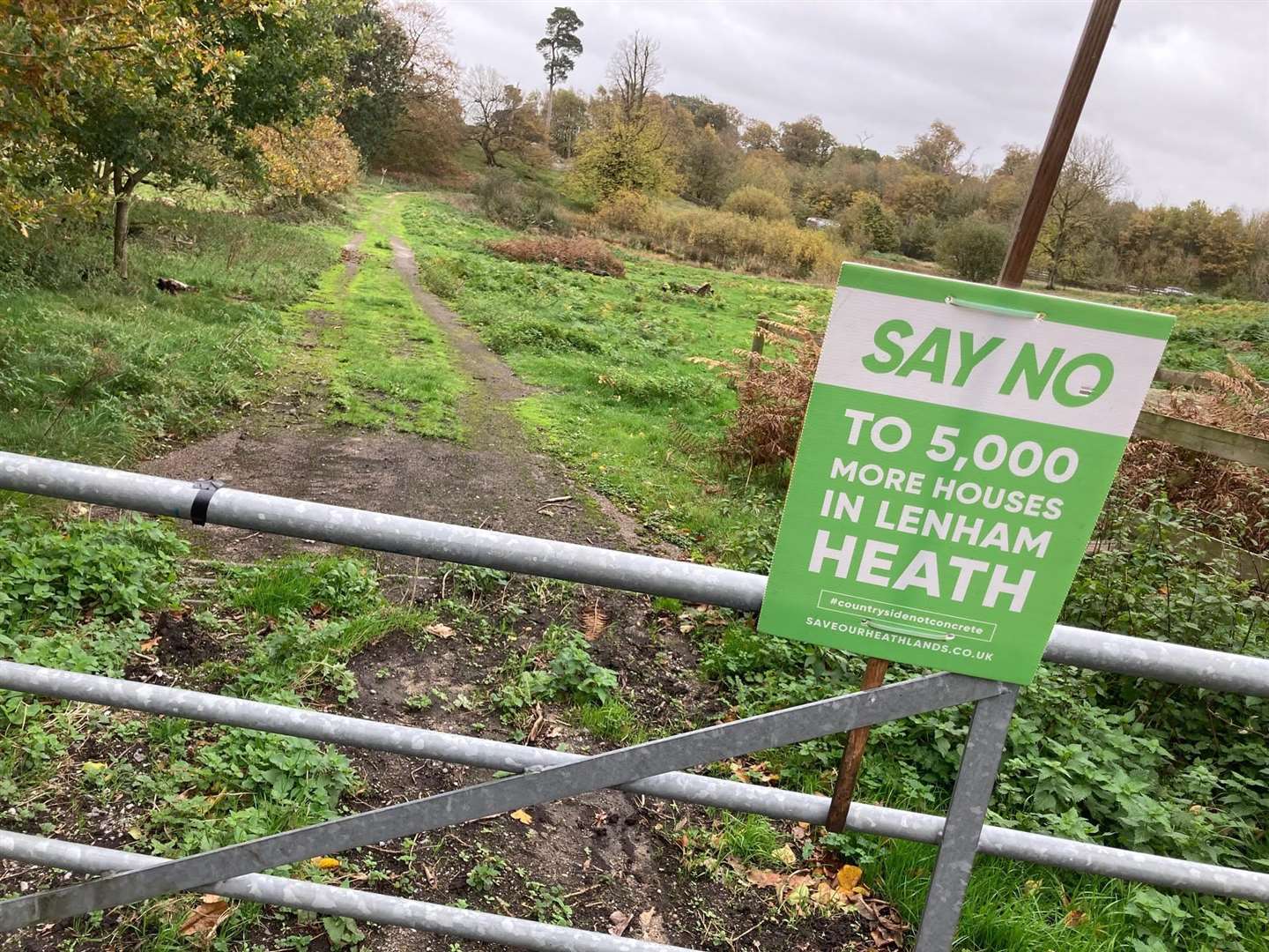 One of the many signs saying "no" to 5,000 homes at Lenham Heath