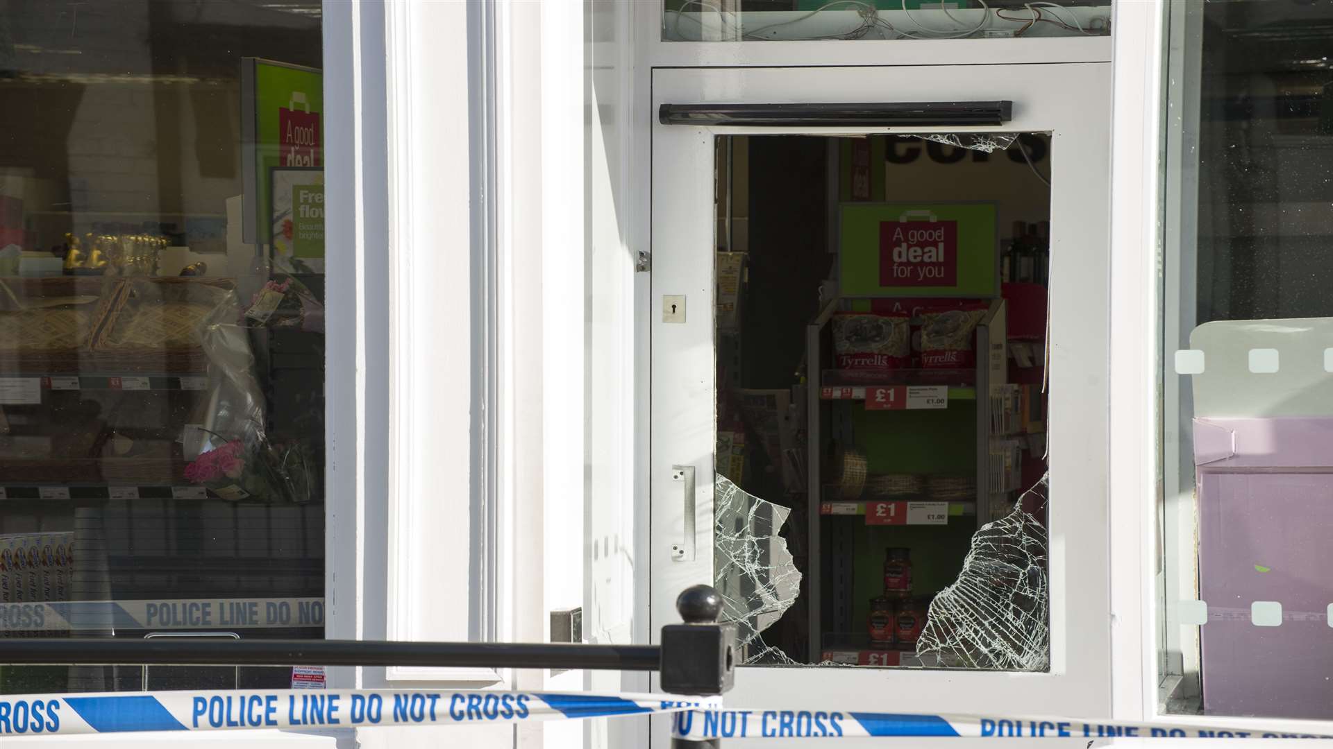 The damage caused to the Co-op, Newington, after Bamford broke in