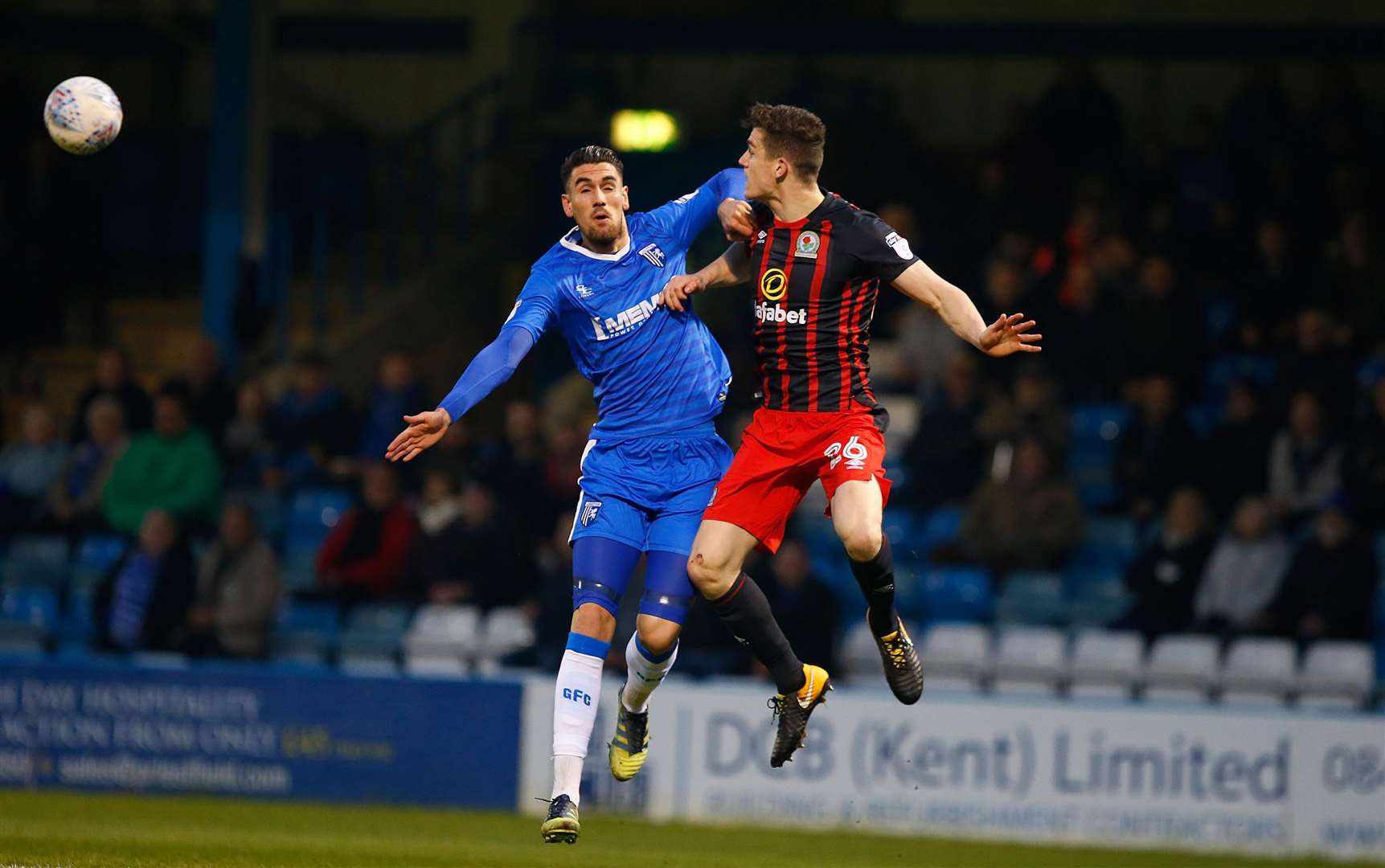 Gillingham's Conor Wilkinson and Blackburn Rovers' Darragh Lenihan battle for the ball Picture: Andy Jones