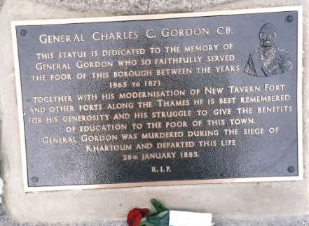 One of the plaques celebrating the life of General Charles Gordon cast by Roy Coussens