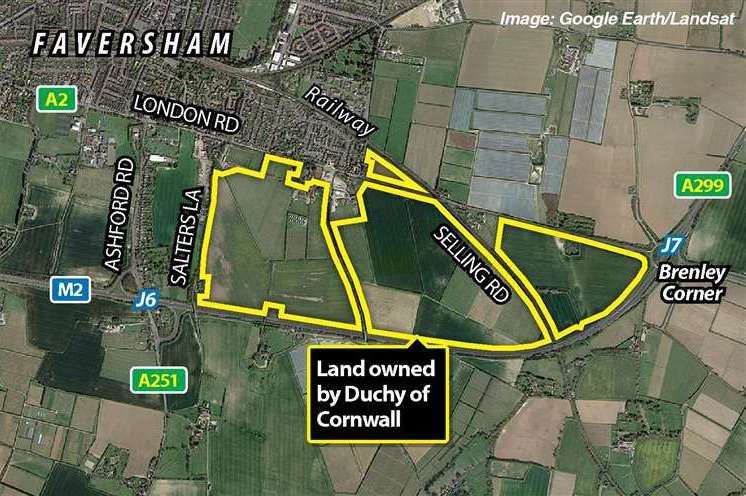 The Duchy of Cornwall does own 320 acres of land in Faversham… but there will be no replicas of Buckingham Palace