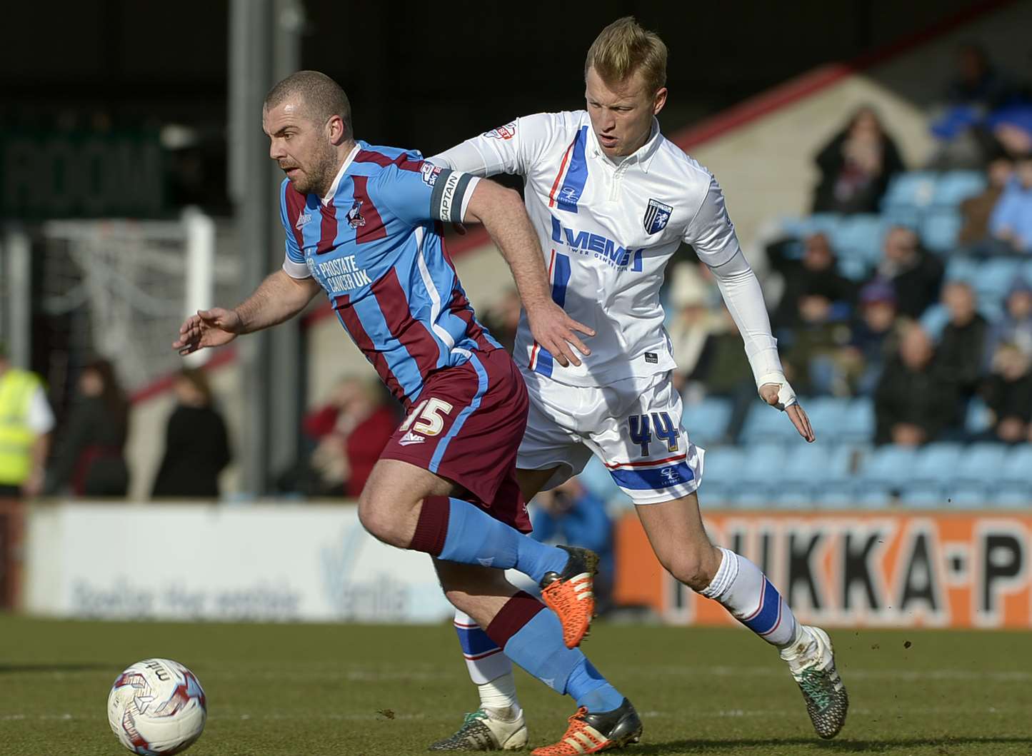 Josh Wright in action for Gillingham at former club Scunthorpe Picture: Barry Goodwin