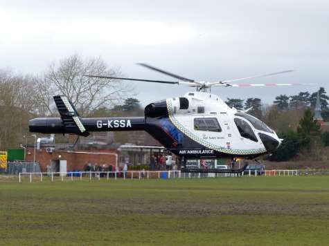 Air ambulance - Ashford Rugby Ground: Andy Clark